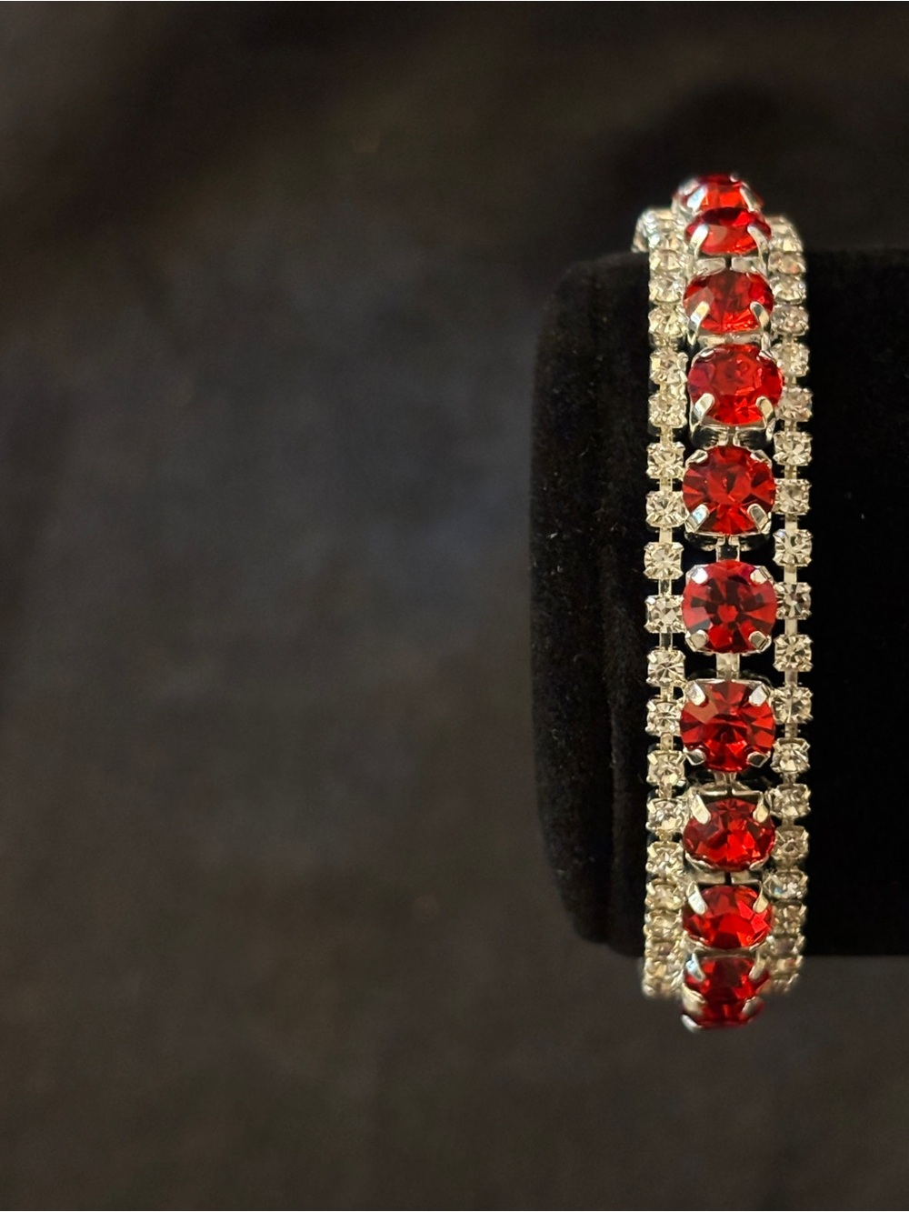 10.5mm Silver Triple Tennis CZ Bracelet 8in.